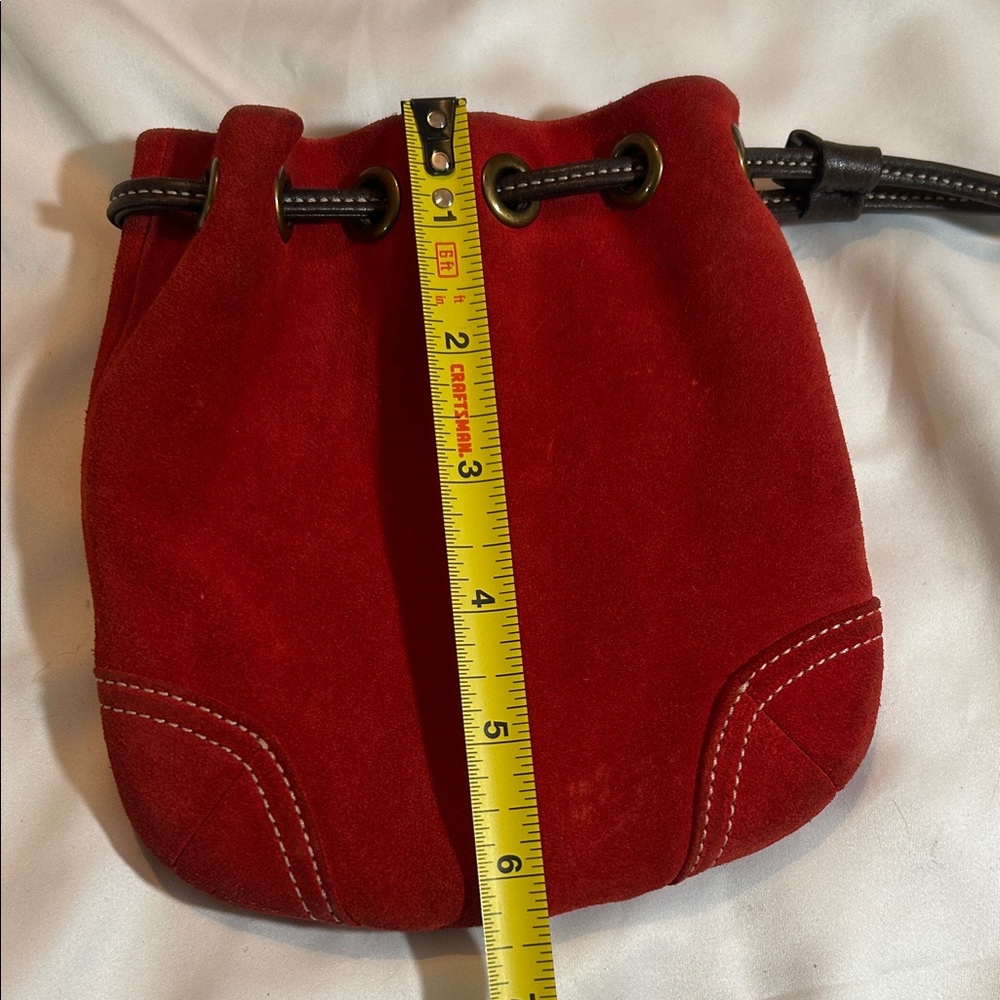 Coach Vintage Soho Drawstring Suede Wristlet in Bordeaux - Picture 10 of 13